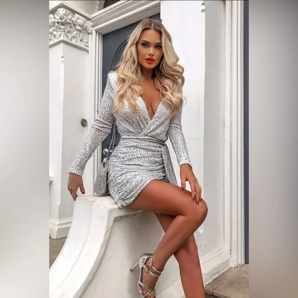 Fashion Nova | Dresses | Fashion Nova Silver And White Sequence Mini Dress Nwt Size Medium | Poshmark Fashion Nova | Dresses | Fashion Nova Silver And White Sequence Mini Dress Nwt Size Medium | Poshmark